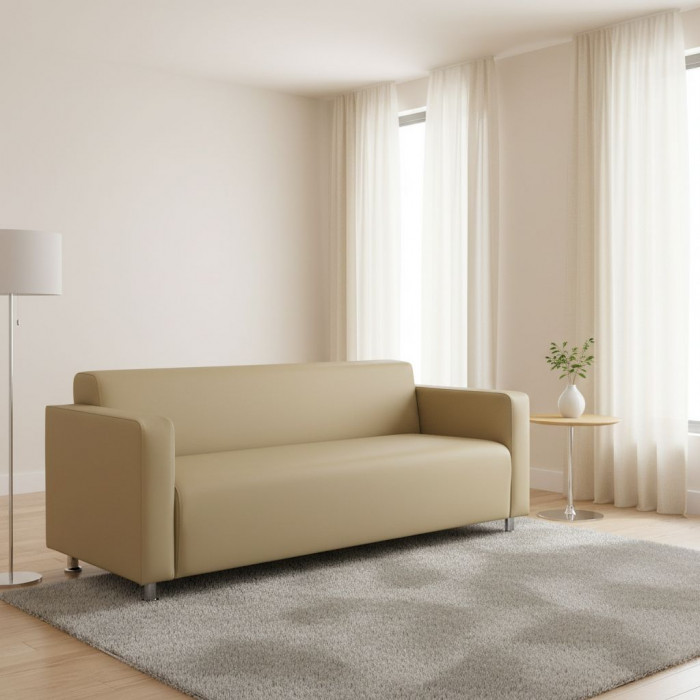 Диван прямой Томи, 160 см, экокожа, бежевый