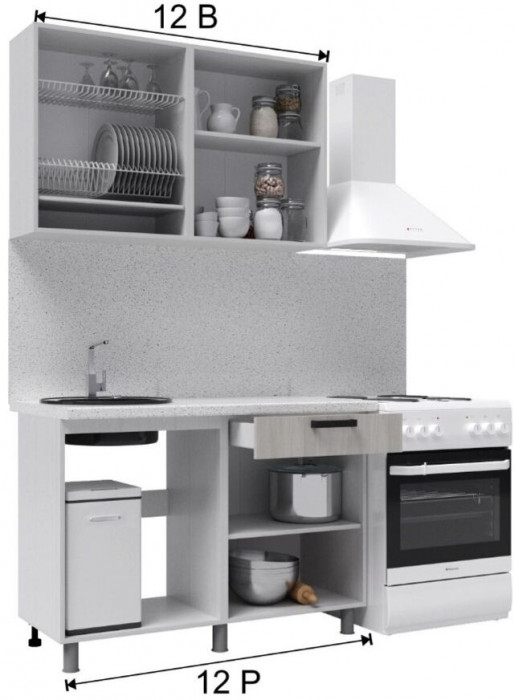 Кухонный гарнитур Нагано 1,2м Дуб Юкон