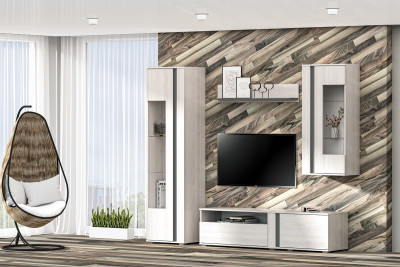 Гостиная Аллегро-7, Ясень анкор светлый/Графит