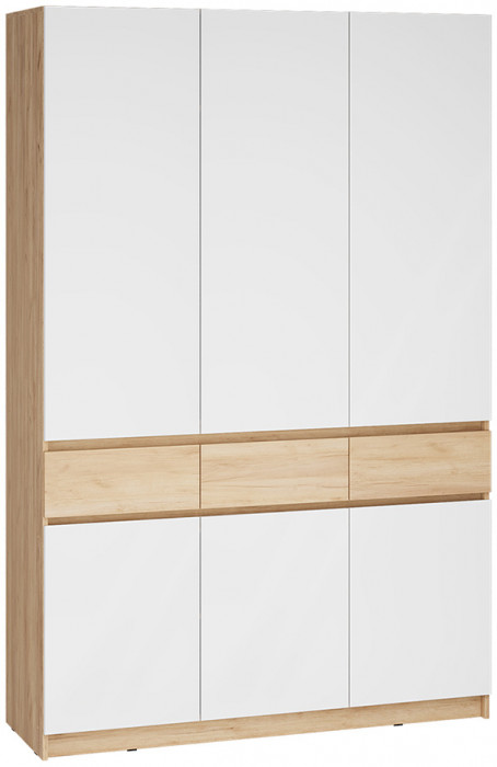 Шкаф распашной Стоуби ШК-1500, Дуб крафт золотой, Глянец белый