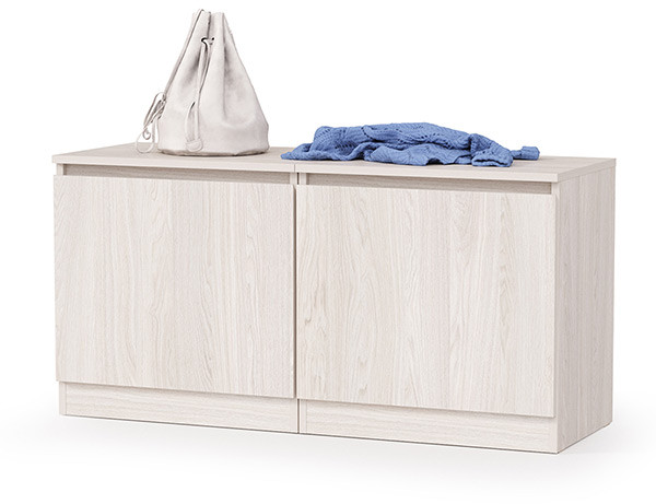 КР100 Ника прихожая 13.248 Тумба + 13.248 Тумба, цвет ясень анкор светлый, ШхГхВ 107,6х38,1х53,9 см., универсальная сборка