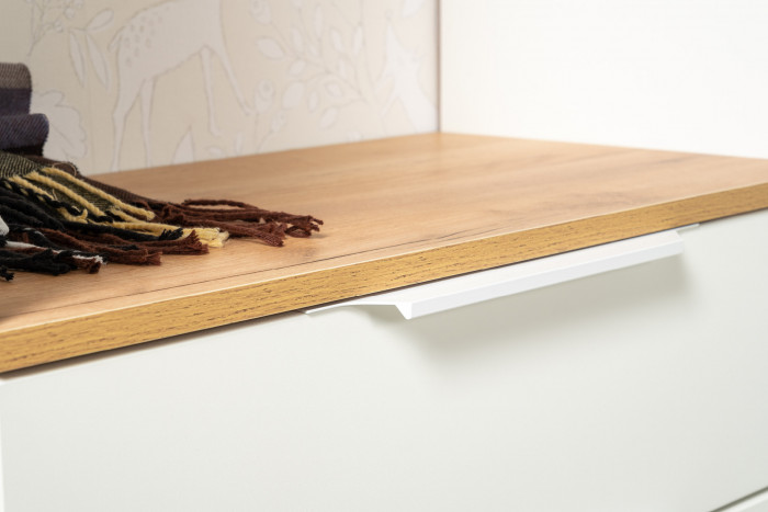 Октава Прихожая 42, цвет белый шагрень/дуб крафт золотой/фасады МДФ белый шагрень, ШхГхВ 97,1х35,4х197,6 см., универсальная сборка