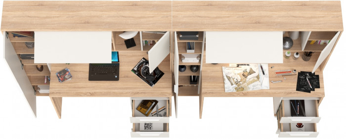 компьютерный стол Комфорт 12.95N + компьютерный стол Комфорт 12.95N, дуб сонома/белый