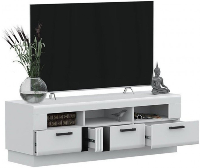 Магнолия Тумба ТВ, белый глянец (Белый глянец, Белый)