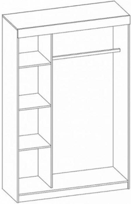 Бася Шкаф-купе с антресолью (Дуб крафт/ Графит)