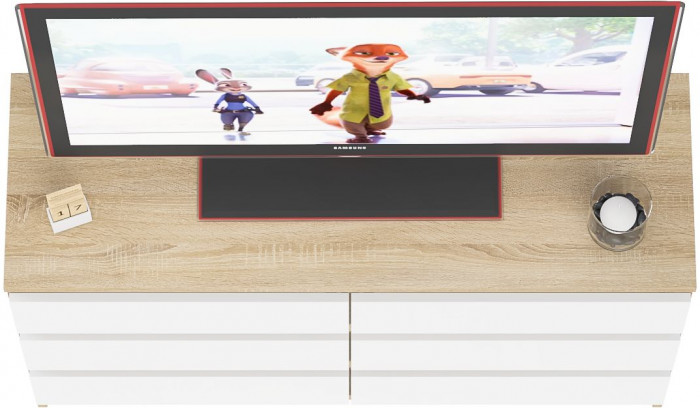 Мори Комод МК1200.6, дуб сонома/белый