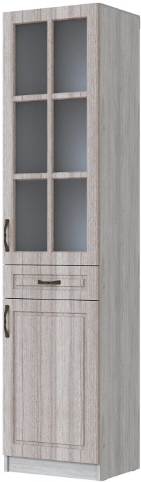 Пенал-витрина Апполия, Ясень анкор светлый/Сандал белый