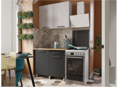 Кухонный гарнитур Тоскана 1,0м Белый/Графит