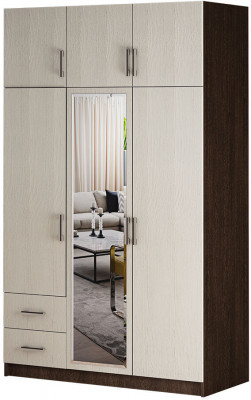 Шкаф 3-х ств.с ящиками (1290х2100х560) венге/лоредо