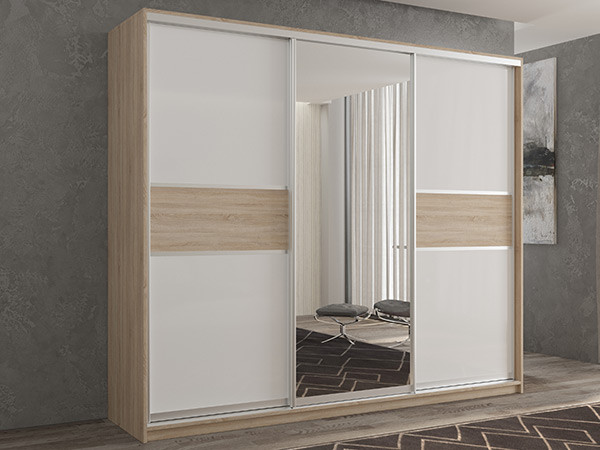 Шкаф-купе Кааппи 10 Сонома Светлый 240х60х230 см