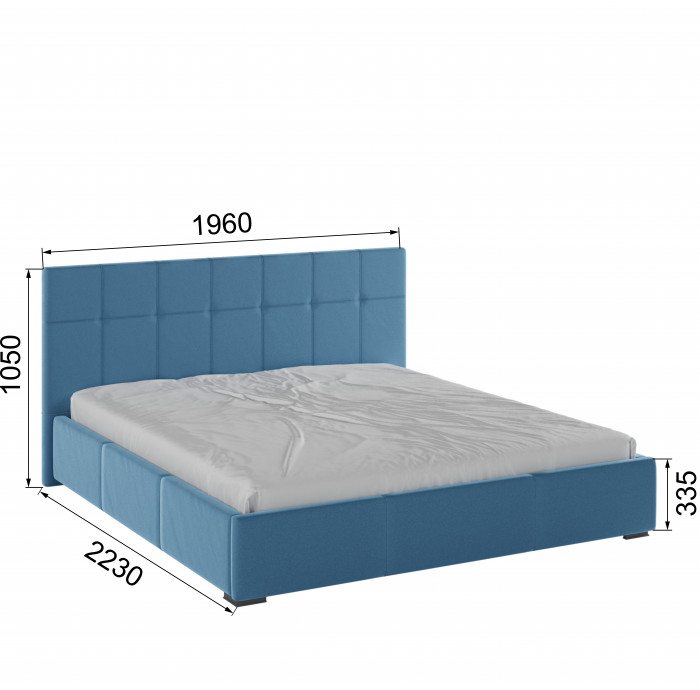 Рио Кровать интерьерная 180 светло-голубой квадрат, ПМ
