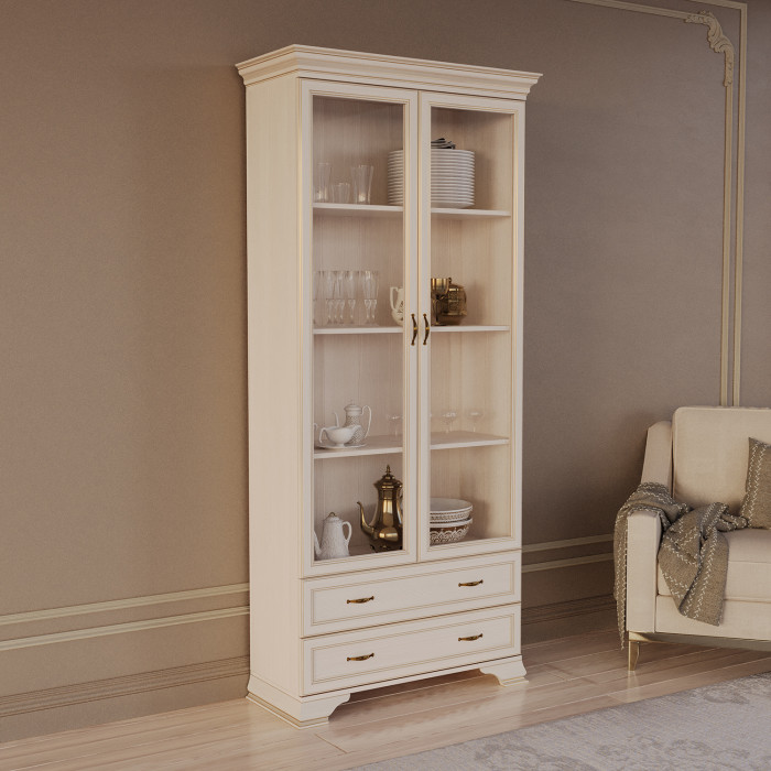 Шкаф (2 стеклодвери) Сиена