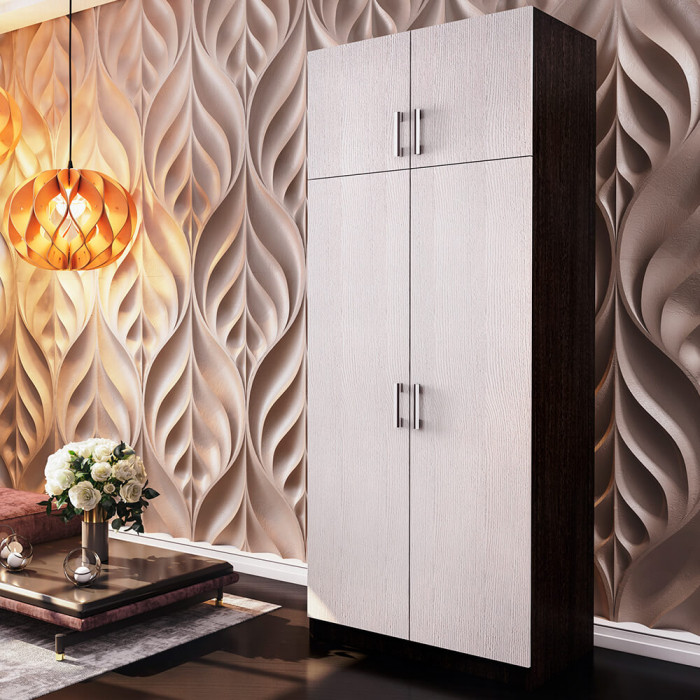 Шкаф 2-х ств.с перегородкой (800х2100х560) венге/лоредо