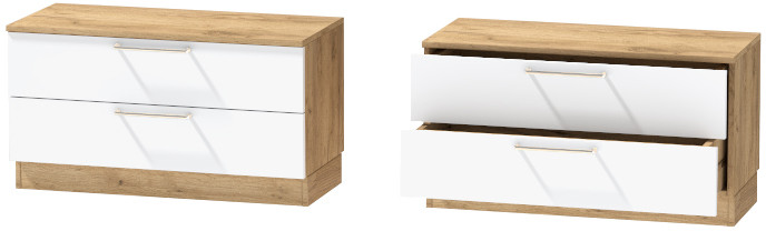 Тумба-5 прикроватная напольная "Иннэс-7", Крафт золотой/Белый