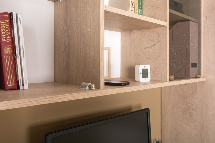 Бостон № 18, дуб эндгрейн элегантный/фасады МДФ милк рикамо софт