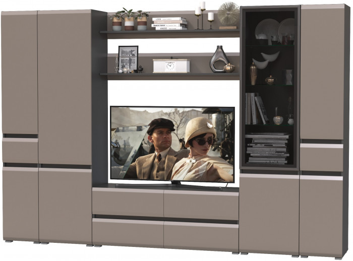 Сидней Комплектация № 066, корпус: антрацит/фасады: МДФ веллюто капучино