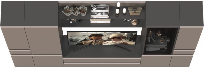 Сидней Комплектация № 066, корпус: антрацит/фасады: МДФ веллюто капучино