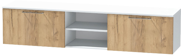 Тумба для ТВ-техники подвесная "Иннэс-7", Белый/Крафт золотой