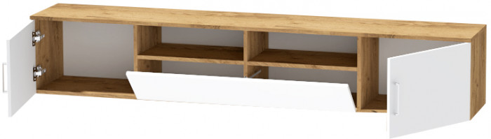 Тумба-3 под ТВ подвесная "Иннэс-7", Крафт золотой/Белый