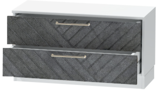 Тумба-5 прикроватная напольная "Иннэс-7", Белый/Бетон графит