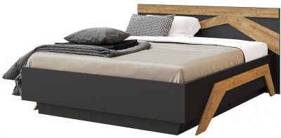 Кровать king-size 180х200 "Скандинавия" с подъемным основанием - Антрацит/Дуб наварра