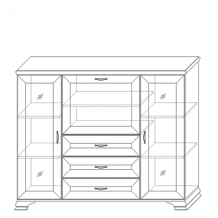 Шкаф низкий (2 стеклодвери) Сиена