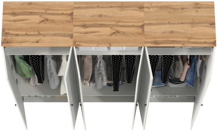 Остин 13.224 Шкаф 3 шт., белый шагрень/дуб крафт золотой