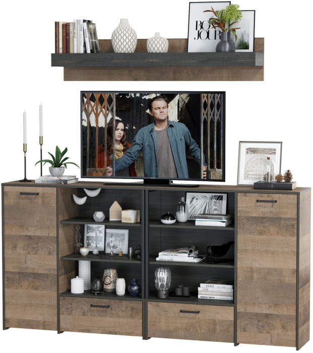 Трувор Гостиная 001, дуб гранж песочный/интра