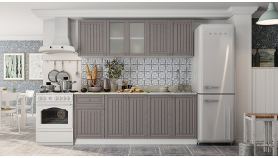 Кухня МДФ Хозяюшка 2000 (Фисташка, Белый)