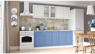 Кухня МДФ Хозяюшка 2000 (Фисташка, Белый)