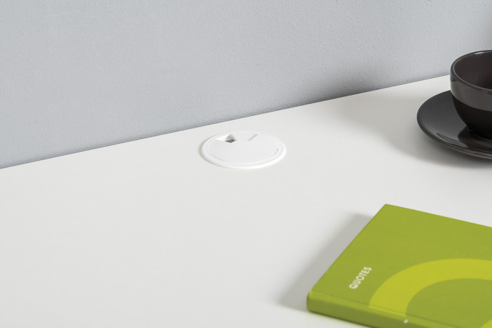 Торонто 12.149 Стол + 13.333 Шкаф для одежды, цвет белый шагрень/стальной серый, ШхГхВ 200х53,1х195,7 см., универсальная сборка