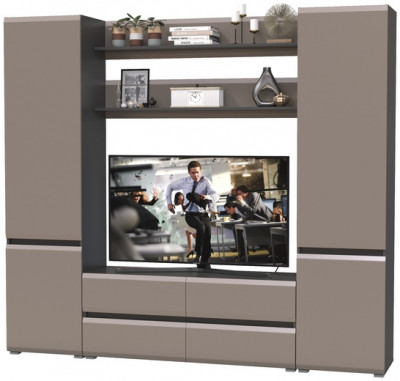 Сидней Комплектация № 067, корпус: антрацит/фасады: МДФ веллюто капучино