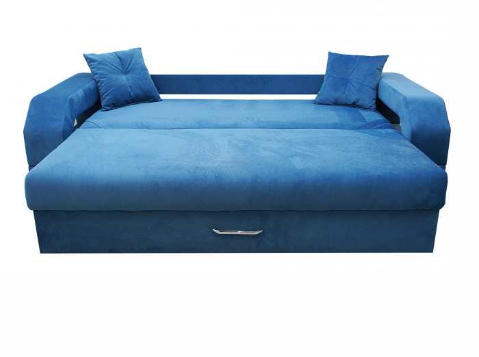 Диван-кровать Манчестер, еврокнижка, велюр, 160х195, синий