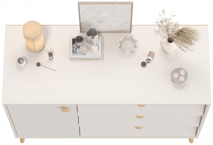 Афина Спальня 4-44901М1к.с. Комод с дверкой и тремя ящиками, кашемир серый