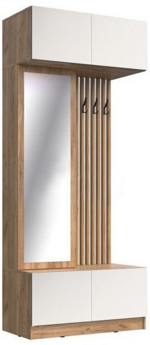 Модульная прихожая Роджина, комп.4 (Крафт белый, Графит)