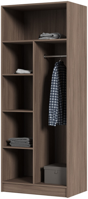 ШК 556 Бася ЛДСП шкаф с перегородкой шимо темный/шимо светлый