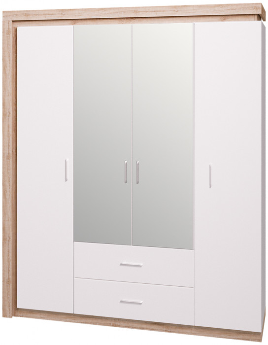 Шкаф 4-х дверный с зеркалом 16 Люмен