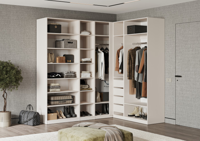 Гардеробная Ларго Вариант №3, Кашемир (с фасадами)