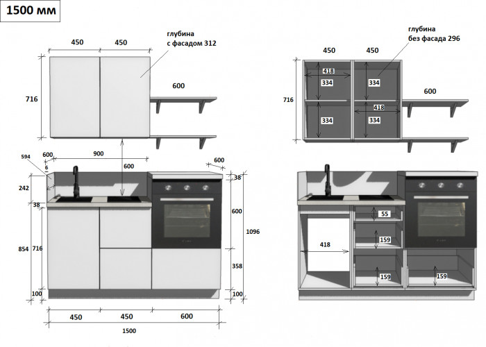 КГ 1500 ПВХ, Белый софт матовый Арника РМ