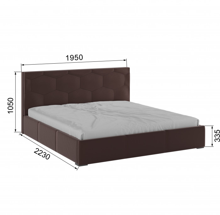 Манука Кровать интерьерная 180 коричневый, ортопед