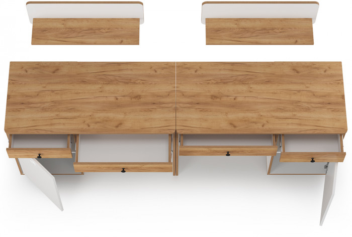 Вуди Компоновка № 01, белый премиум/дуб крафт золотой