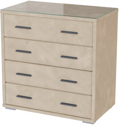 Интерьерный комод со стеклом бежевый