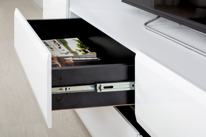 Сидней Комплектация № 004, корпус: белый/чёрный/фасады: МДФ белый глянец