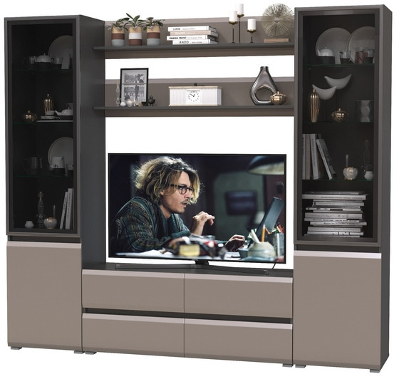 Сидней Комплектация № 068, корпус: антрацит/фасады: МДФ веллюто капучино