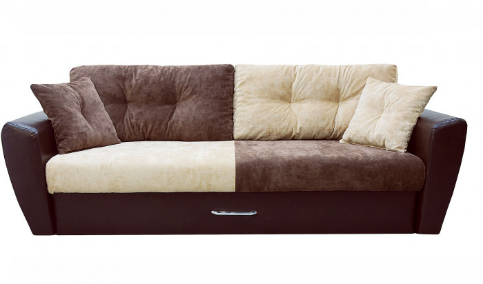 Диван-кровать Амстердам Люкс, 150х195, еврокнижка, независимый пружинный блок, велюр/экокожа, комби