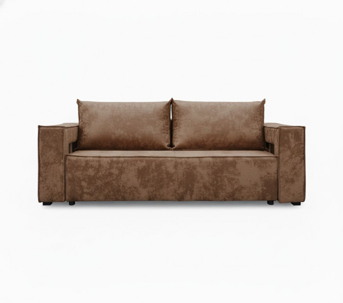 Диван-кровать Лофт Люкс Плюш с подсветкой, еврокнижка, независимый пружинный блок, 140х195, коричневый