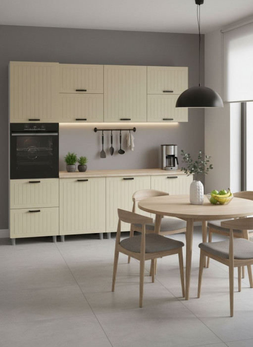 МК Аленушка 2,4м Орхидея Крем,скоба черный,сонома