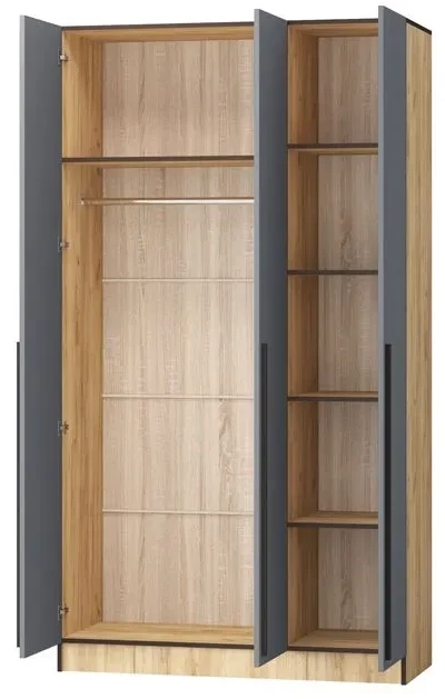 Шкаф Бастион 1200, Графит/Дуб крафт золотой