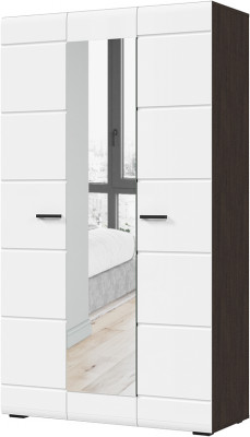 ЛИБЕРТИ ШК 03 Шкаф 3-х створчатый (1200х2100х500) Фасад МДФ БЕЛЫЙ ГЛЯНЕЦ/Корпус ВЕНГЕ