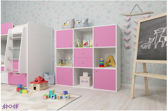 Стеллаж Джери (Белое дерево/Венге)